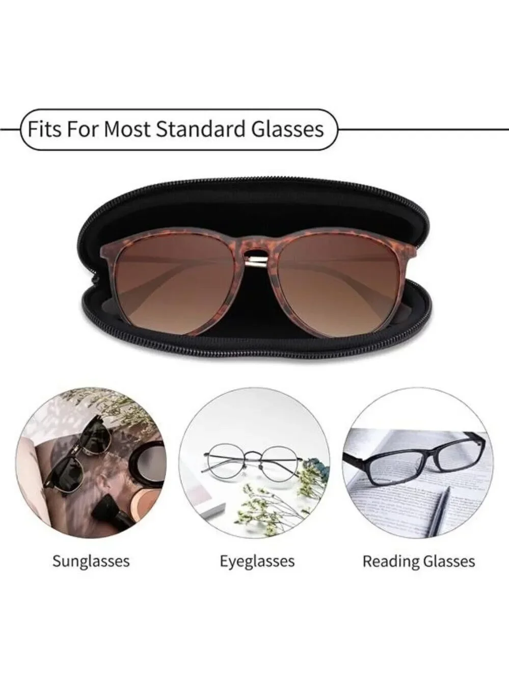 Sunglasses Soft Case Ultra Light Neoprene Zipper Eyeglass Case With Belt